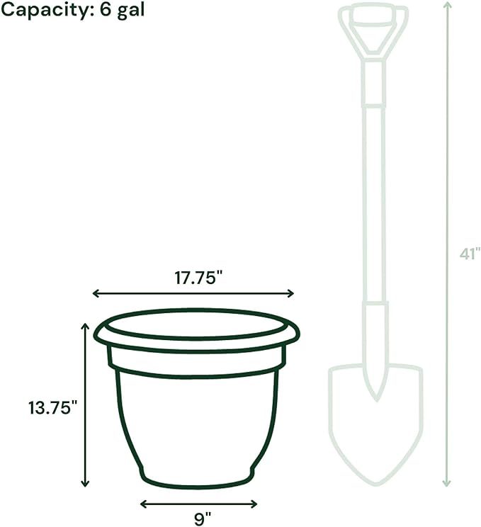 Bloem Ariana 16" Vanilla Bean Round Self-Watering Resin Planter Pot - Rolled Rim Indoor and Outdoor Gardening Planter