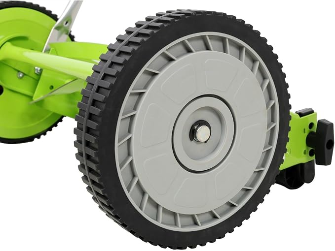 14-Inch 5-Blade Push Reel Lawn Mower with Adjustable Cutting Height 0.5-2.25", Manual Grass Cutter with 8.5-Inch Composite Wheels, Lightweight 17.2 Lbs Mower for Small Yards, Green - Image 7