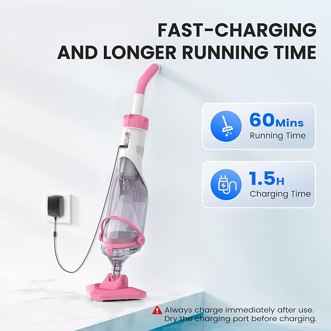 Enhulk Pool Vacuum for Above Ground Pool with a Telescopic Pole, Running time up to 1H, Handheld Rechargeable Pool Cleaner with Powerful Suction up to 18.5 GPM, Ideal for Leaves & Debris, PC10 Pro - Image 3