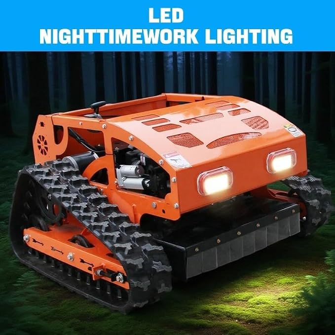 300lbs Remote Control Lawn Mower with 9Hp Four Stroke Gasoline Engine, Manganese Steel Blade, Adjustable Cutting Height and Speed, All Terrain Grass Cutter Yard Mower Remote Control (Orange) - Image 4