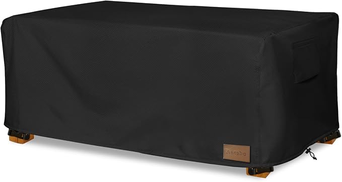 Waterproof Outdoor Coffee Table Cover,Rectangular Patio Small Side Table Cover,Outdoor Table Covers Rectangle Waterproof,48 x 28 x 16 inch -Black by Aacabo