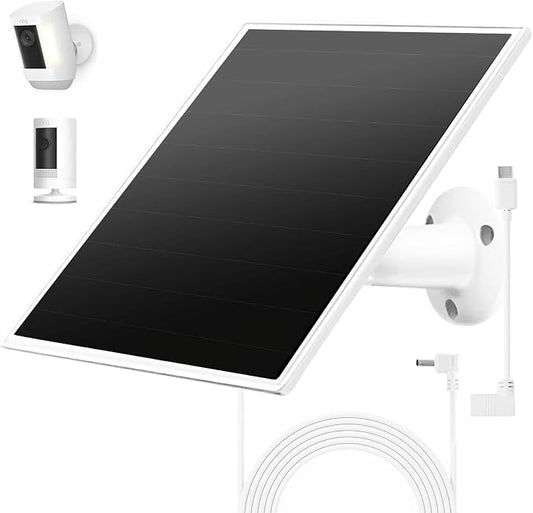 Solar Panel Charger for Ring Camera, Compatible with Ri ng Stick Up Cam Battery, Ring Spotlight Plus/Pro Battery,Waterproof, 5V 6W Fast Charging by CameraSolarPanelCharger