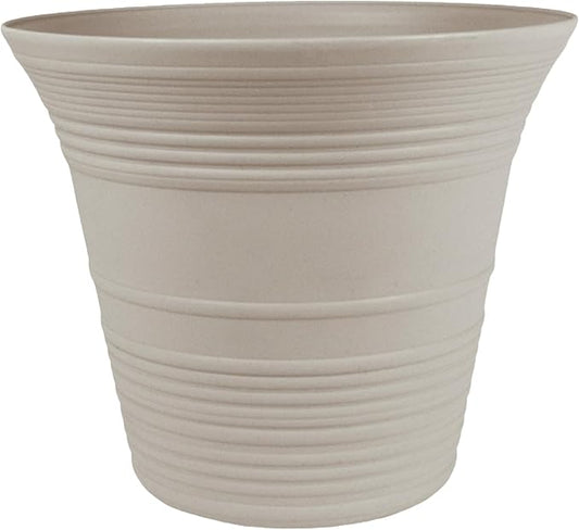 The HC Companies Sedona Round Self-Watering Pot - Lightweight Self Care Planter - Plastic Planter for Herbs & More - Durable Plant Pots for Indoor & Outdoor Plants (16" Cottage Stone, Pack of 1)