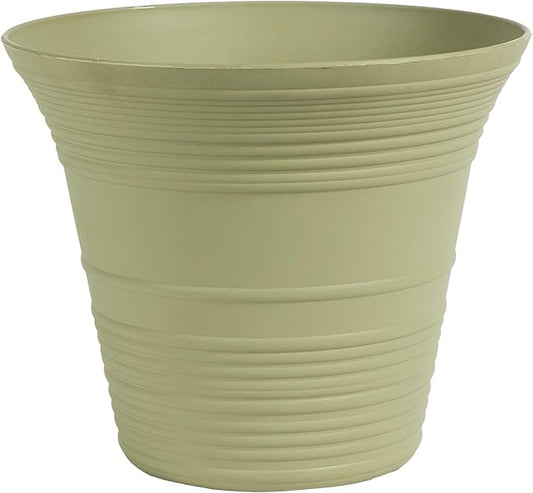 The HC Companies Sedona Round Self-Watering Pot - Lightweight Self Care Planter - Plastic Planter for Herbs & More - Durable Plant Pots for Indoor Plants & Outdoor Plants (12" Seafoam, Pack of 1)