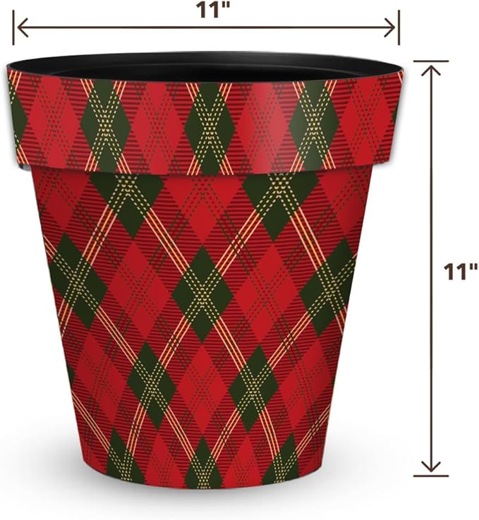 Briarwood Lane Christmas Plaid Medium Planter