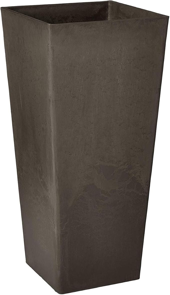 Arcadia Garden Products PSW FS32DC Contempo Tall Square Planter, 13 by 13 by 28-Inch, Dark Charcoal
