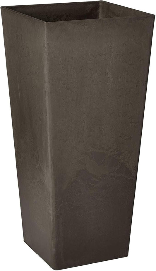 Arcadia Garden Products PSW FS32DC Contempo Tall Square Planter, 13 by 13 by 28-Inch, Dark Charcoal