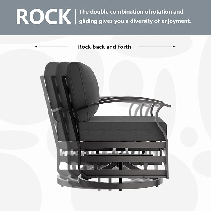 Patio Furniture Set 7-Piece Aluminum Armrest Sofa, Modern Outdoor Living Room Set with 55000 BTU Propane Aluminum Fireplace, Outdoor Rotary Joystick with Thick Cushion