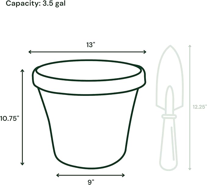 Bloem Terra Pot Planter: 12" - Pebble Stone Beige - Durable Resin Pot, for Indoor and Outdoor Use, Gardening, 3.5 Gallon Capacity, Saucer Sold Separately
