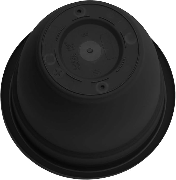 Bloem Ariana 8" Self-Watering Plastic Planter - Rolled Rim Indoor/Outdoor Garden Pot, Black