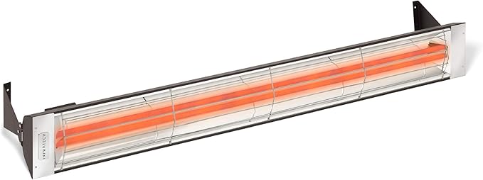 Infratech WD-6024 BL Stainless Steel 61.25” Dual Element 6000 Watt Hardwired Heater, 240 Volt, Black Finish