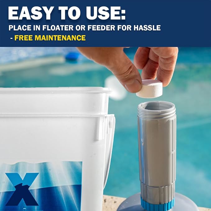 XtremeClear 5lbs 1" Chlorine Tabs for Swimming Pool Hot Tub & Spa Eliminate Bacteria & Algae Sanitizer Makes Water Clean & Crystal Clear Slow Dissolving, 5-Pounds - Image 4