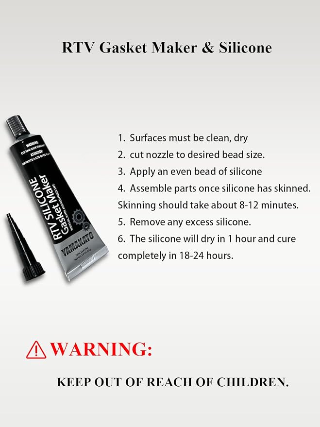 YAMAKATO Gasket Material Non-Asbestos and RTV Gasket Maker Silicone Sealant Sealer (3 oz) Kit - Image 5