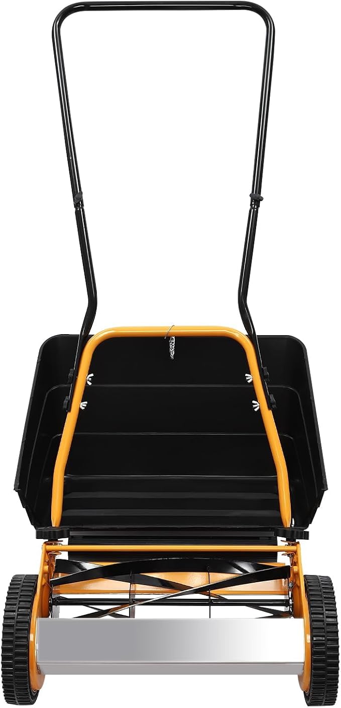 16inch Manual Lawn Mower, 2-Wheels Lawn Mower, Hand Push Lawn Mower with Grass Collecting Box, Adjustable Heights Lawnmower for Patio Gardens Backyards - Image 2