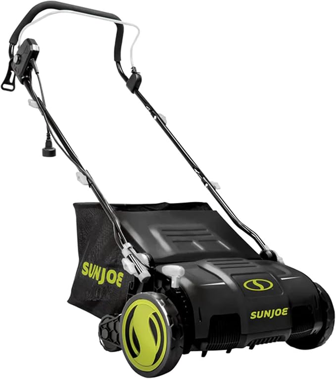Sun Joe 15-Inch Electric Powered Lawn Dethatcher with Scarifier Blade Reel and Collection Bag - 13-Amp Corded Yard Power Rake Tool Machine for Grass Thatch Removal, AJ805E - Image 9