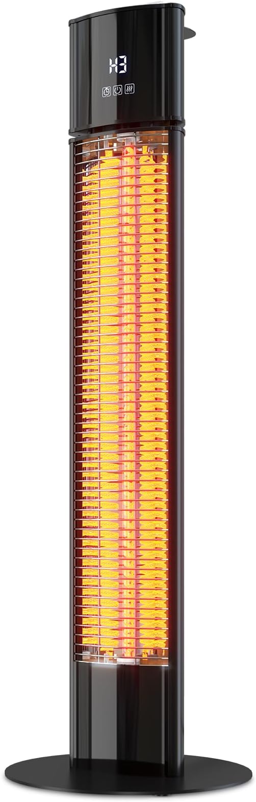 Portable Outdoot Electric Heater, Infrared Patio Heater for Outdoor/Indoor Use, garage heater electric, 1500W, BLACK