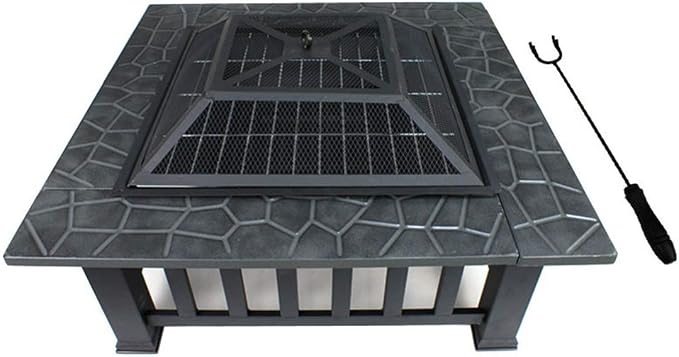 Heavy Duty 32" Square Metal Fire Pit Outdoor Patio Garden Backyard Stove Firepit Warm Firecamp Beach Fullmoon Party - Image 3