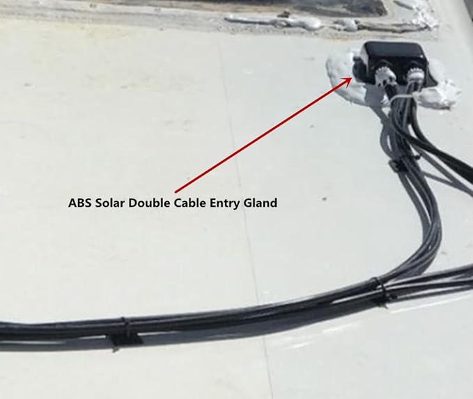 LINKSOLAR Weatherproof ABS Solar Double Cable Entry Gland,Curved Cable Connector for All Cable Types 6mm?? to 12mm?? for Rv, Campervan, Boat (Type D, Black) - Image 7