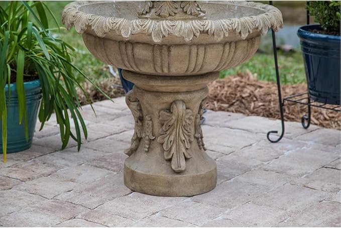 Kenroy Home 51010SNDST Ibiza Classic Outdoor Floor Fountain, Sandstone, 45 Inch Height, 25.5 Inch Width, 25.5 Inch Depth