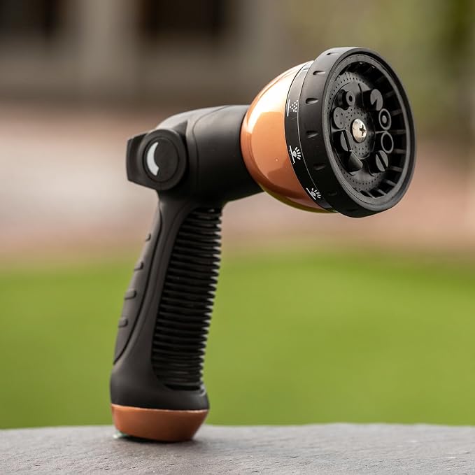 Pocket Hose 25 FT Copper Bullet Expandable Garden Hose w/10 Pattern Thumb Spray Nozzle AS SEEN ON TV 650psi 3/4 in Patented Lead-Free Ultra-Lightweight Solid Copper Anodized Aluminum - Image 6
