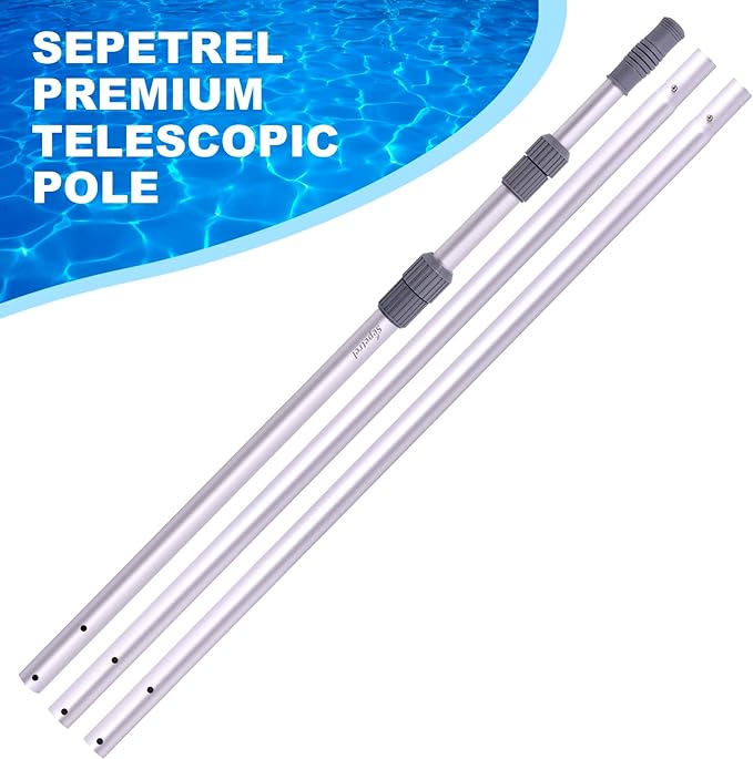 Sepetrel Pool Pole - Professional 15 Foot Telescoping Swimming Pool Cleaning Poles,Adjustable Telescopic Pole,for Skimmer Net,Brush,Vacuum Head - Image 5