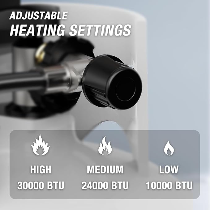 30000 BTU Propane Heater Outdoor, Double Tank Top Cordless Radiant Gas Heater, Tip-Over Protection, Safety Shut-off Valve for Patio, Camping, Fishing, Garage