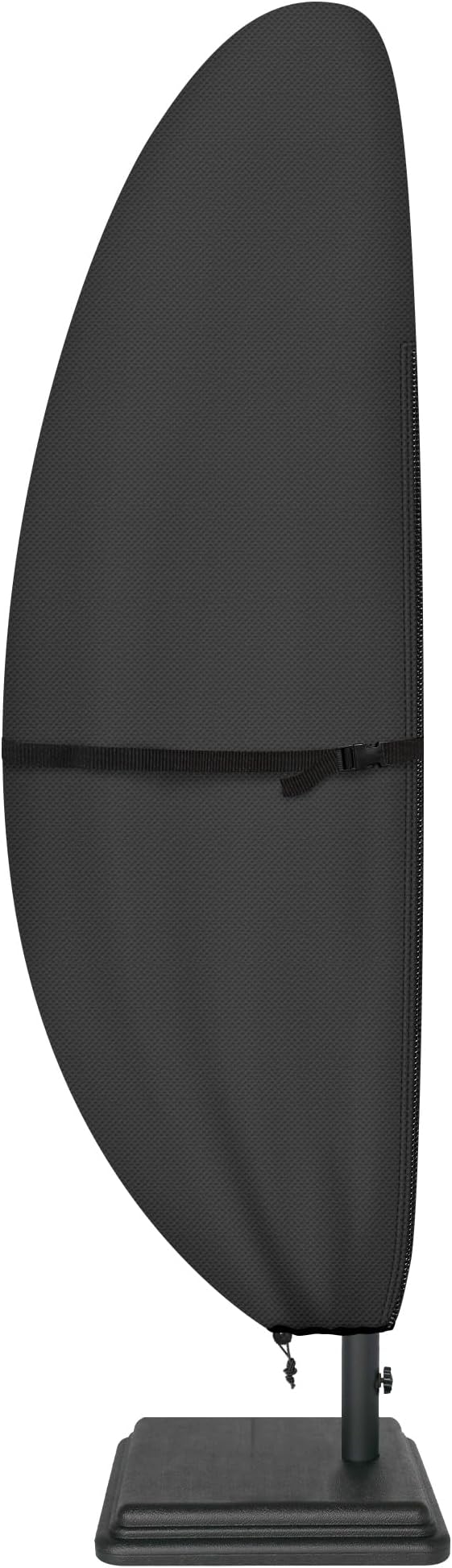 ULTCOVER Patio Parasol 600D Waterproof Outdoor Offset Banana Style Umbrella Cover - Fits Cantilever Offset Umbrella 7.5-11.5 Feet, Black by ULTCOVER