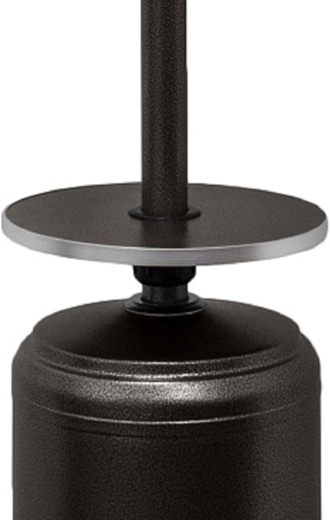 AZ Patio Outdoor Propane Gas Patio Heater, 48K BTU's, Open Door Design, Adjustable Table, Single pole, CSA approved, Hammered Bronze Finish
