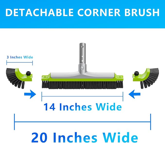 Sepetrel 20” Pool Brush Head for Cleaning Walls,Heavy Duty Inground/Above Ground Swimming Pool Scrub Brushes with Premium Strong Bristle & Reinforced Aluminium Back - Image 5