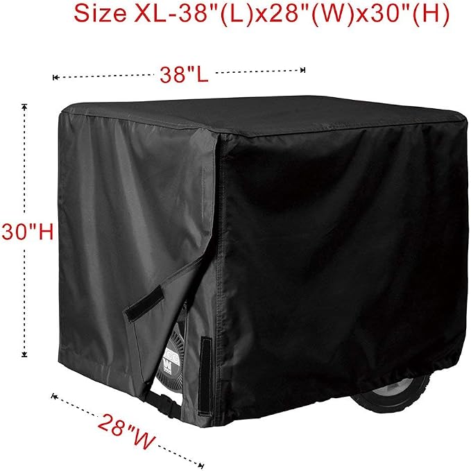 Porch Shield Waterproof Universal Generator Cover 38 x 28 x 30 inch - for Most Generators 5500-15000 Watt, Black - Image 2