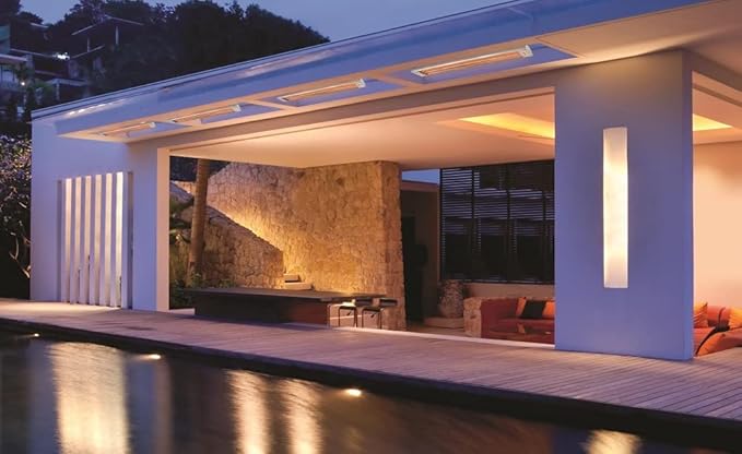 Eurofase Heating 6000 Watt Electric Infrared Dual Element Heater-240 Voltage-Stainless Steel Finish-No Fascia Decorative Fascia