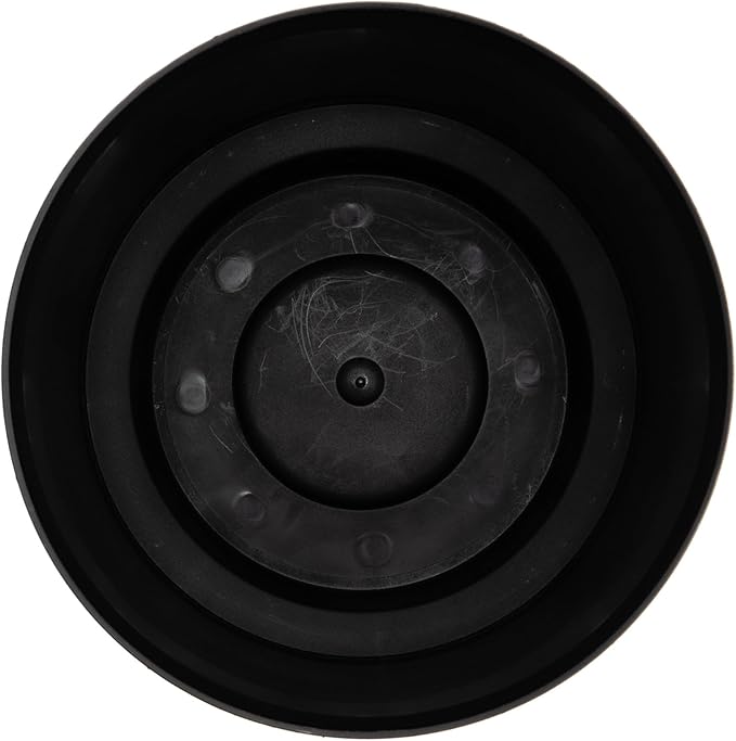 Bloem Hopson Decorative Resin Cachepot with Metal Stand, 10" Indoor and Outdoor Planter with Gold Metal Stand, Black