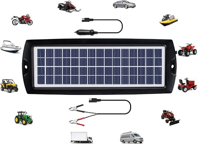 Sunway Solar Car Battery Trickle Charger & Maintainer 12V Solar Panel Power Kit Portable Backup for Car Automotive RV Marine Boat Motorcycle Truck Trailer Tractor Powersports Snowmobile Farm Equipment - Image 6