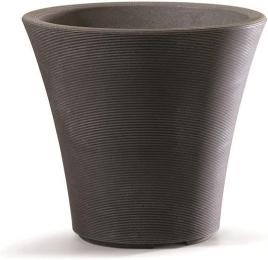 Garden Elements Indoor/Outdoor Resin Pamploma Round Planter, Cappuccino 16"