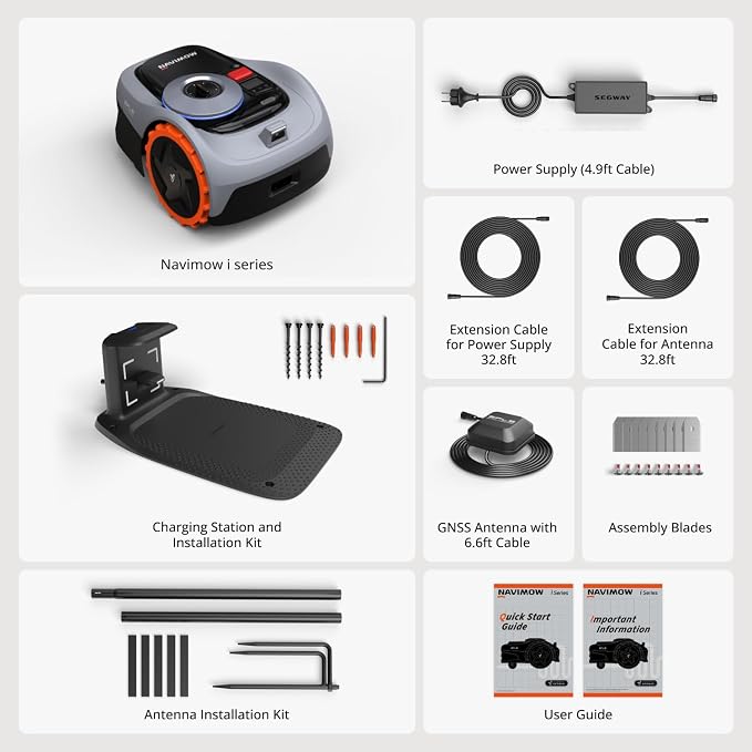 Segway Navimow i105N Robot Lawn Mower Perimeter Wire Free 1/8 Acre RTK+Vision Robotic Lawnmower, AI-Assisted Mapping, Virtual Boundary, APP Control, 58dB(A) Quiet, Multi-Zone Management - Image 7