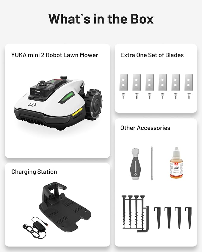 (2026 Upgrade) Mammotion YUKA mini 2 1000H Robotic Lawn Mower Reception 0.25 Acre, 360° LiDAR + AI Vision, 45% Slope, DropMow, Smart Battery Management,Cutting Heights 2.0"-3.5" - Image 12