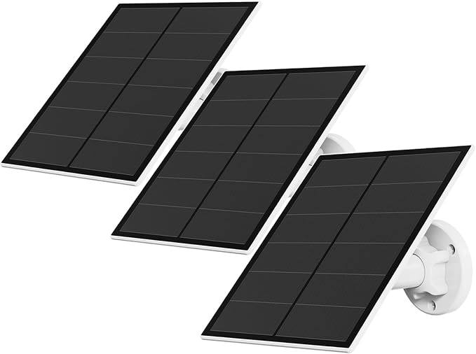 Solar Panel for Security Camera, 5W USB Solar Panel for Outdoor Rechargeable Battery Camera, Solar Panels with 9.8ft Cable, Adjustable Wall Mount, IP65 Waterproof, 3 Pack by YCTechCam