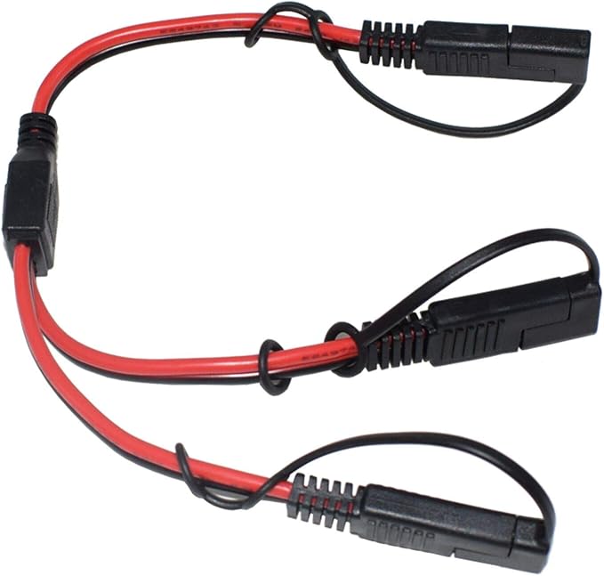14AWG SAE DC Power Automotive Connector Cable Y Splitter 1 to 2 SAE Extension Cable, Fit for Suitable for Solar Battery Connection and Transfer 12inch/30cm - with Protective Cover - Image 4