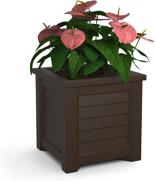 Mayne 5866-ES Lakeland Square Patio Planter, 16x16, Espresso