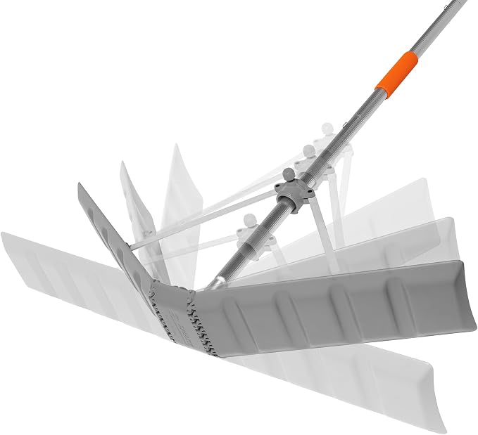EZ Smart Snow Roof Rake w 16ft Pole, Easy Snow Removal from Roof, Prevents Ice Dams, Quick Assembly, 36 Inches Wide, 21 Foot Reach, Designed in The USA by EZSmartCo