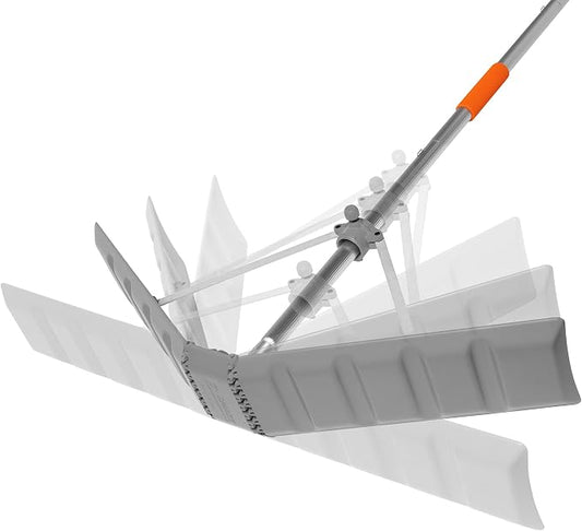 EZ Smart Snow Roof Rake w 16ft Pole, Easy Snow Removal from Roof, Prevents Ice Dams, Quick Assembly, 36 Inches Wide, 21 Foot Reach, Designed in The USA by EZSmartCo