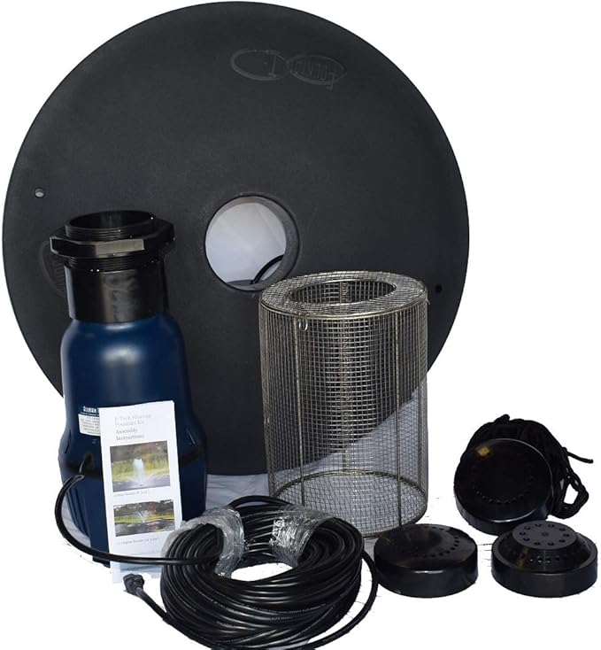 Custom Pro FT 14000 Floating Pond Fountain and Aerator Complete Kit with 14,000 GPH Pump, 100 Foot Power Cord, 3 Spray Styles | 100% US-Based Customer Service and Warranty