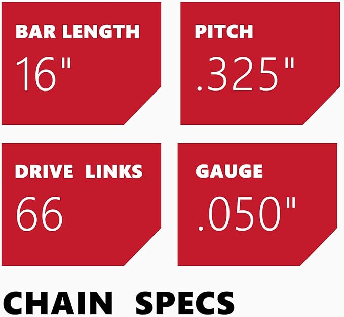 KAKEI Chainsaw Chain 16 Inch .325" Pitch .050" Gauge 66 Drive Links Fits Husqvarna 435, 430 and More (3 Chains) - Full Chisel - Image 3