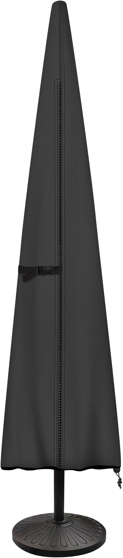 ULTCOVER Patio Parasol 600D Waterproof Outdoor Market Umbrella Cover - Fits Market Umbrella 7-10 Feet, Black by ULTCOVER