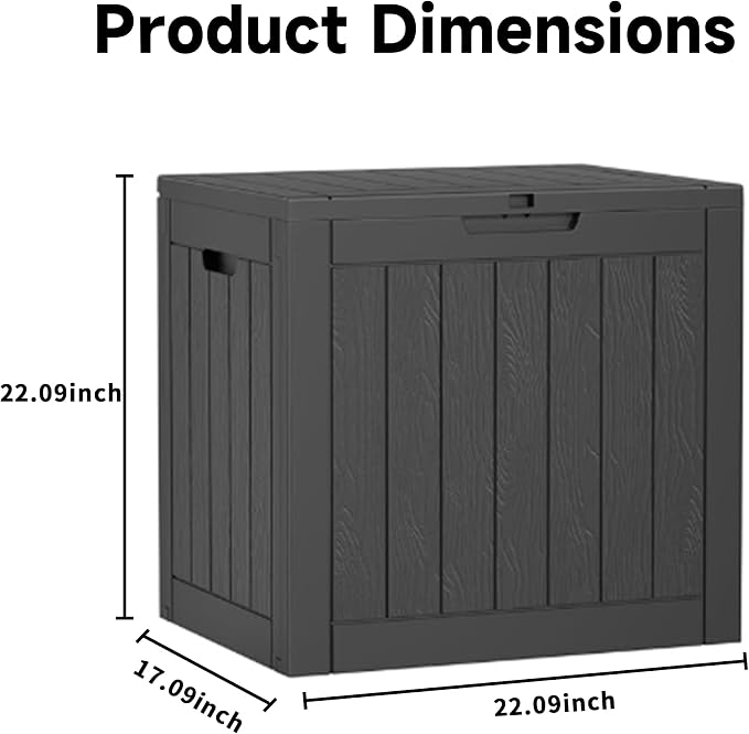 EasyUp 35 Gallon Resin Deck Box Waterproof, UV Resistant Outdoor Storage Box for Delivery, Patio, Garden,and Porch,Striped Black - Image 2