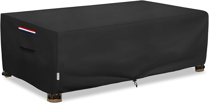 Outdoor Coffee Table Cover Waterproof, Heavy Duty Patio Rectangular Side Table Covers, 36W x 24D x 16H Inches Outdoor Tables Cover (Black) by SoloToo
