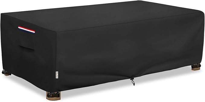 Outdoor Coffee Table Cover Waterproof, Heavy Duty Patio Rectangular Side Table Covers, 42W x 26D x 16H Inches Outdoor Tables Cover (Black) by SoloToo