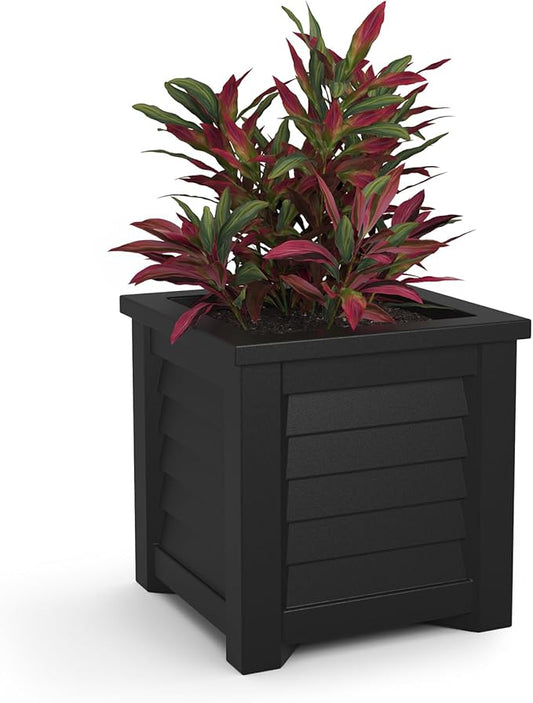 Mayne 5866-B Lakeland Square Patio Planter, 16x16, Black