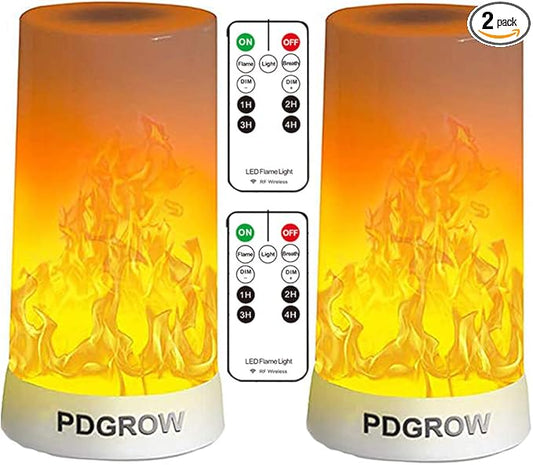 LED Flame Lights with Remote Timer, Flame Lamp 4 Modes USB Rechargeable Fire Lights Indoor Campfire Outdoor Decorative Lantern Hanging Lamps Fireplace Romantic Light for Home Party Camping Bar