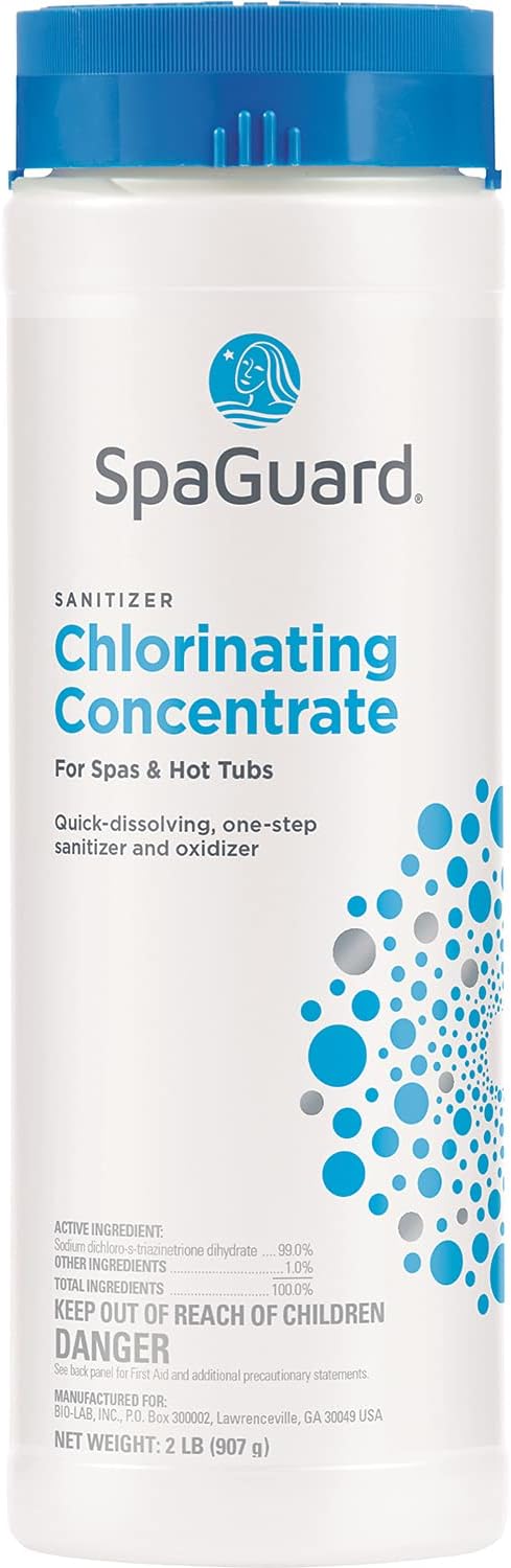 SpaGuard Spa Chlorinating Concentrate, 2 lb, Single, Advanced Spa Water Treatment for Hot Tubs and Spas, Quick Dissolving Oxidizer by SpaGuard